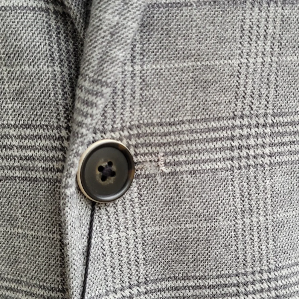 JOS A BANK Tailored Fit Wool‎ Grey Plaid Cotton Blend XL Mens Coat Jacket NEW